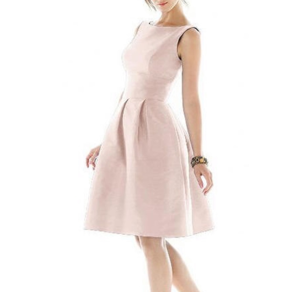 Alfred Sung Pearl Pink Dupioni Dress D448 Size 18